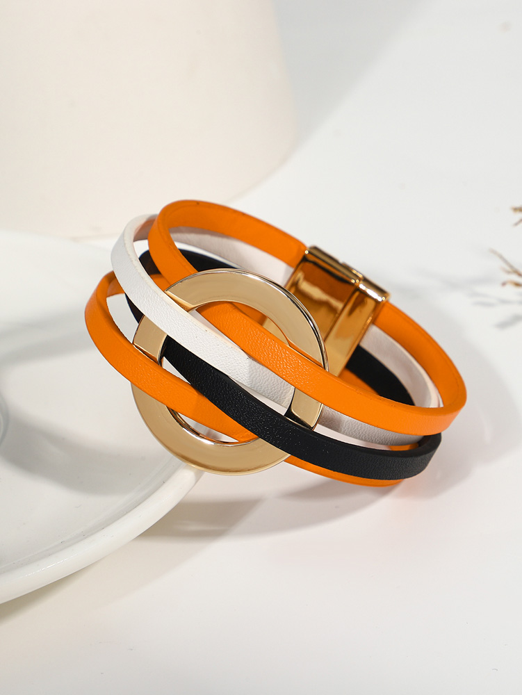 Gothic Leather Wrap Bracelet - Image 2