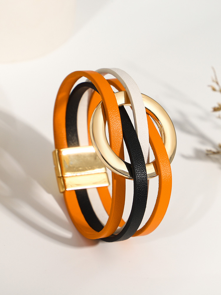 Gothic Leather Wrap Bracelet - Image 3