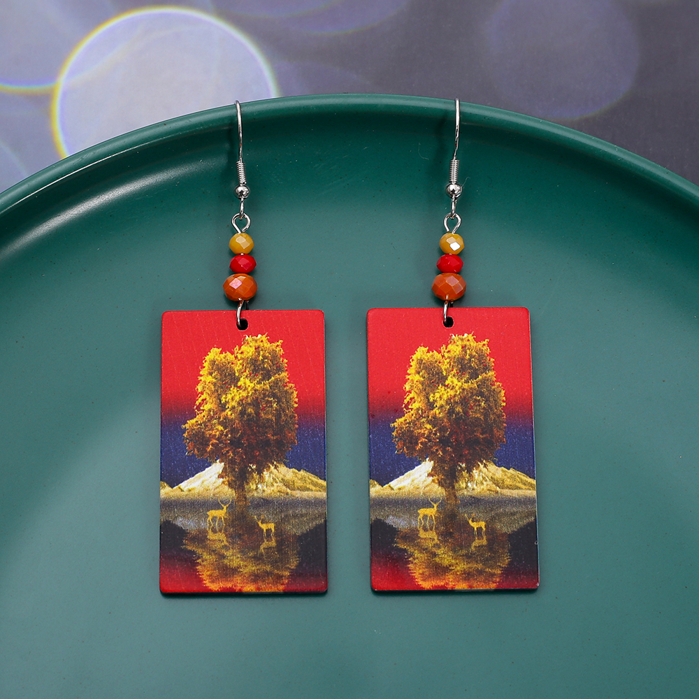 Trendy Glass Bead and Acrylic Women's Earrings - Boho Casual Jewelry
