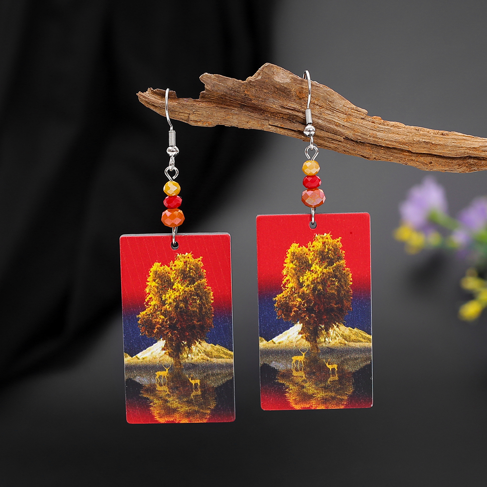 Trendy Glass Bead and Acrylic Women's Earrings - Boho Casual Jewelry - Image 2