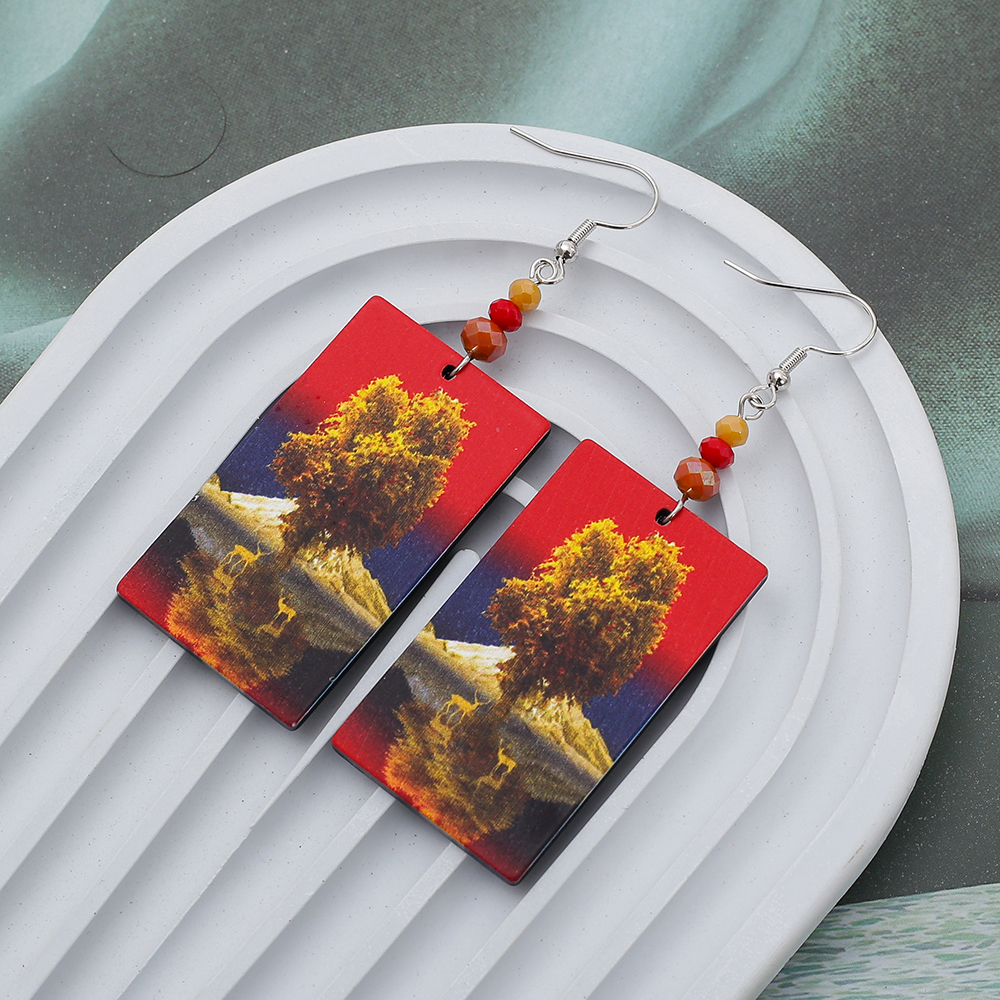 Trendy Glass Bead and Acrylic Women's Earrings - Boho Casual Jewelry - Image 5