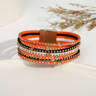 Punk Rock Rivet Leather Bracelet - Edgy Gothic Cuff for Women