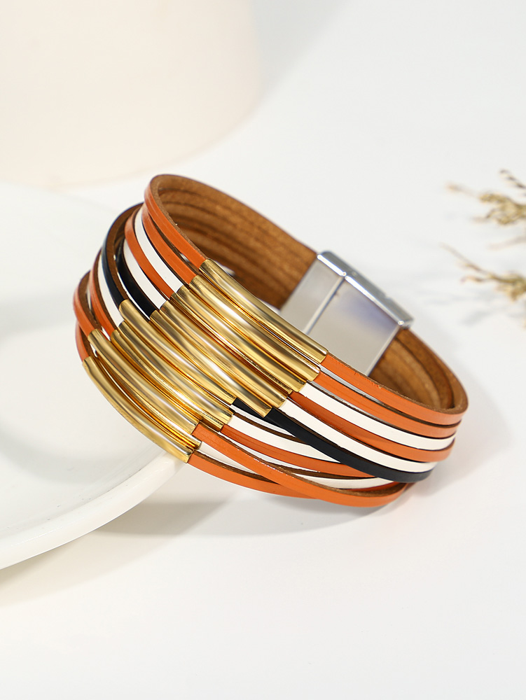 Gothic Multi-Layer Metal Tube Wrap Bracelet for Women - Image 2
