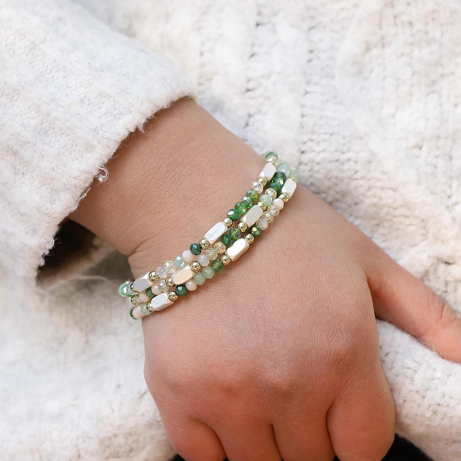 Colorful Crystal Beaded Magnetic Bangle - Image 3
