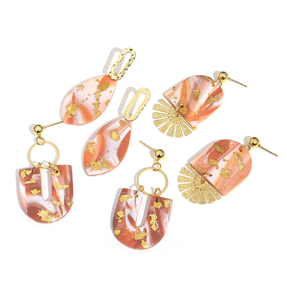Gradient Polymer Clay Earrings - Unique Geometric Jewelry - Image 6
