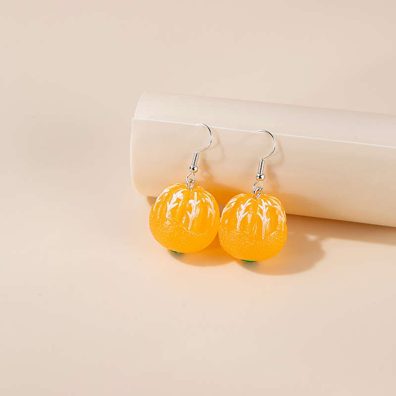 Whimsical Fruit & Pumpkin Pendant Earrings - Fun Jewelry for Any Occasion - Image 5