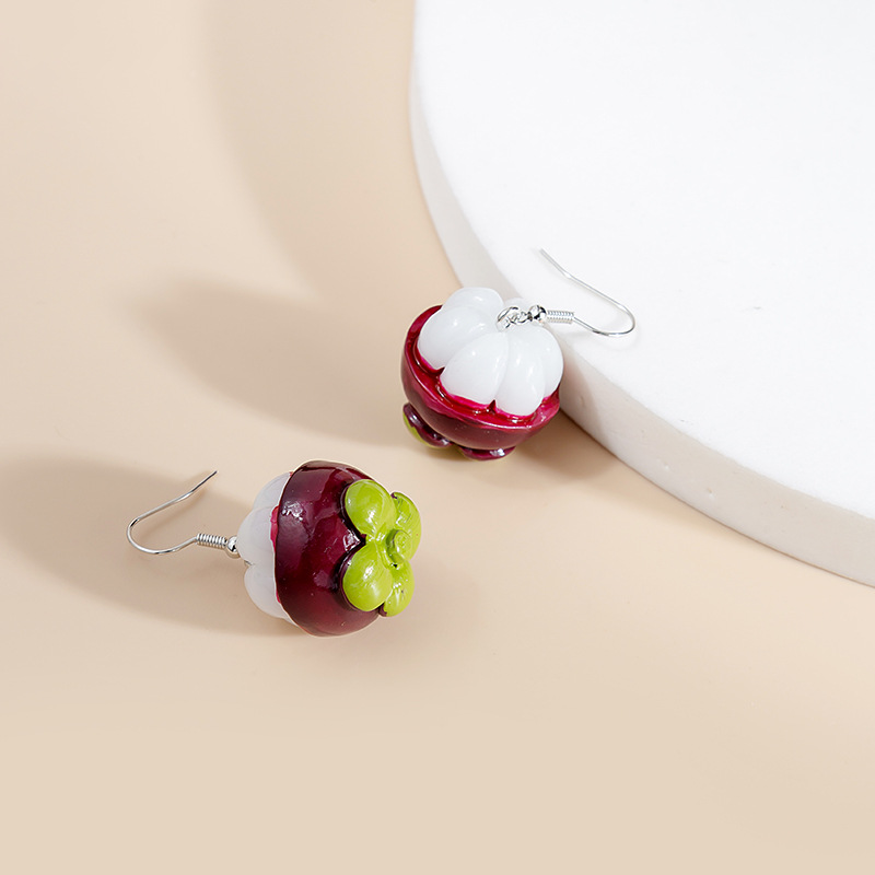 Whimsical Fruit & Pumpkin Pendant Earrings - Fun Jewelry for Any Occasion - Image 3