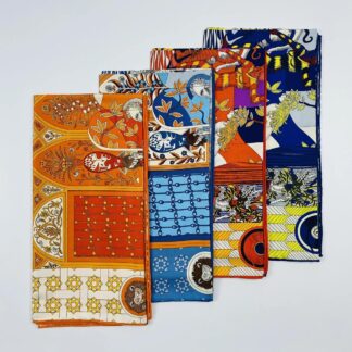 Luxury 100% Twill Silk Square Scarf for Women – Hand Rolled Hem Hijab Shawl