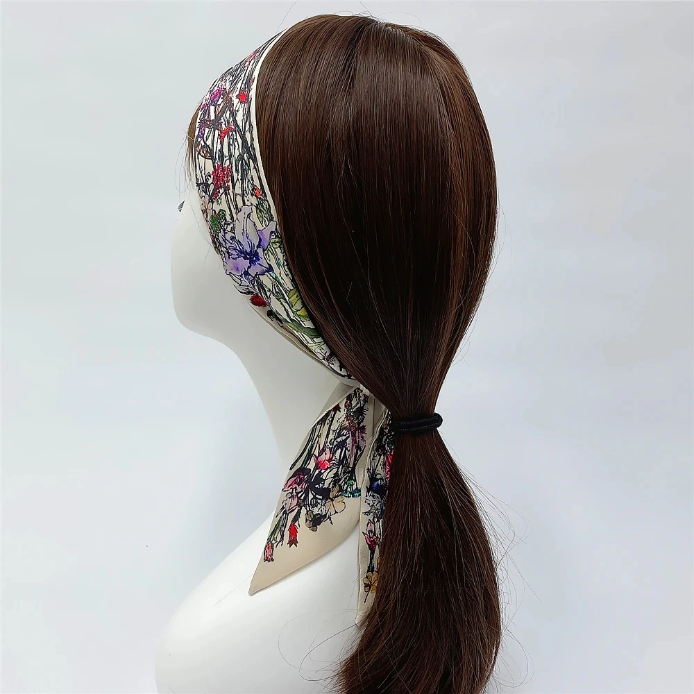 Silk Twill Skinny Scarf for Women – Hair, Bag & Neck Accessory - Image 4