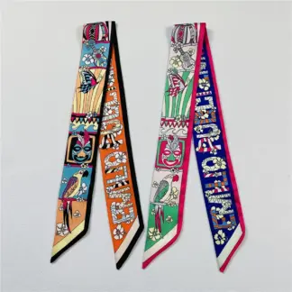 Silk Skinny Hijab & Hair Scarf – Elegant Bandana Foulard for Women