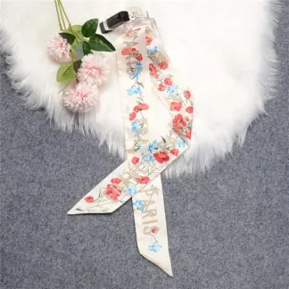 Silk Twill Skinny Scarf for Women – Neck, Bag, Hair & Wrist Accessory