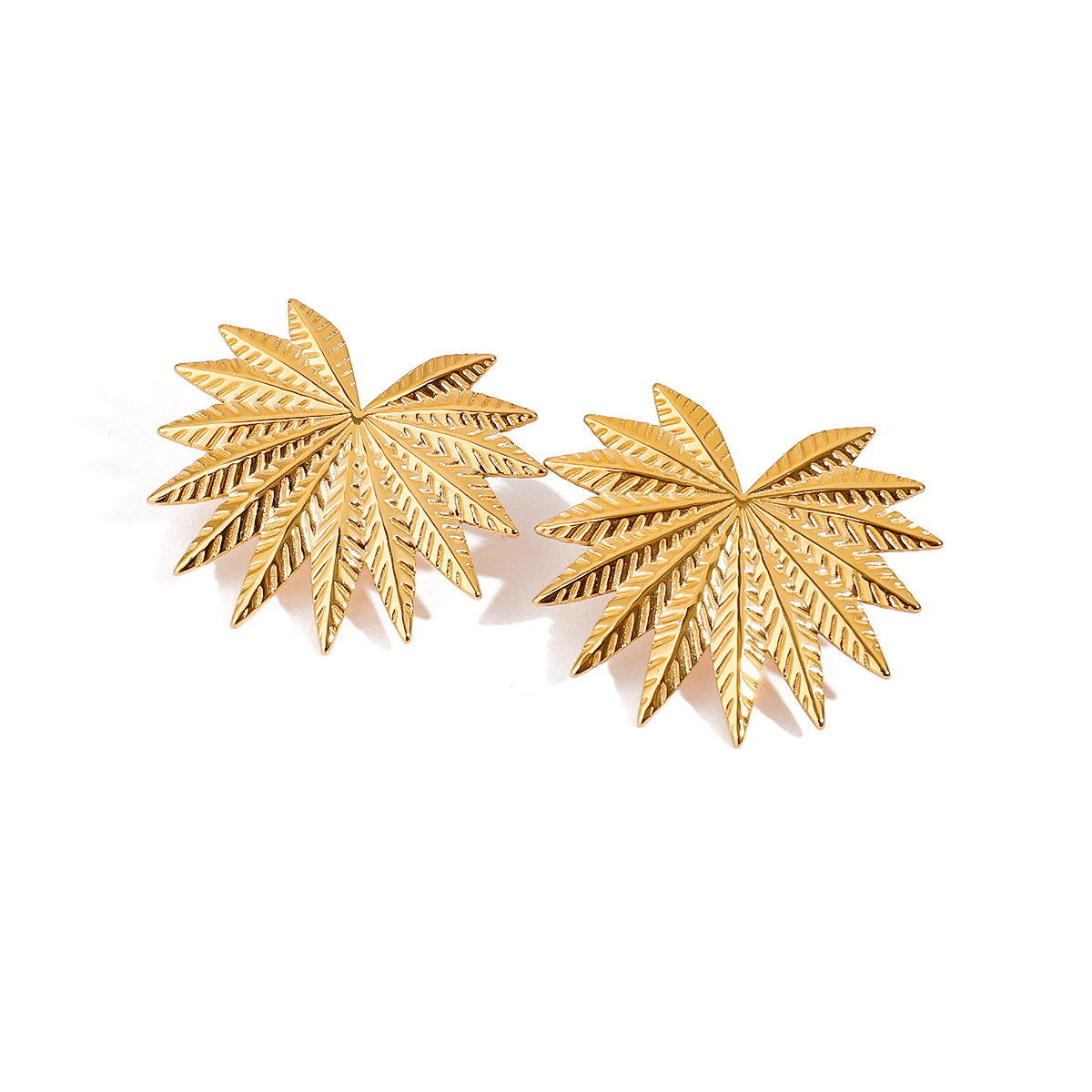 Forever Autumn Leaf Stud Earrings – Stainless Steel Botanical Jewelry - Image 5