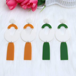 Bohemian Geometric Tassel Earrings for Women – Acrylic Hollow-Out Design