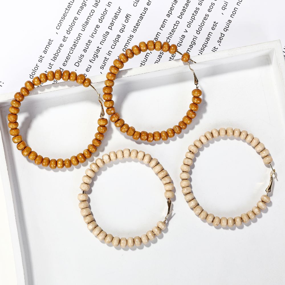 Handmade Ethnic Bamboo Wooden Long Drop Earrings for Women - Image 3