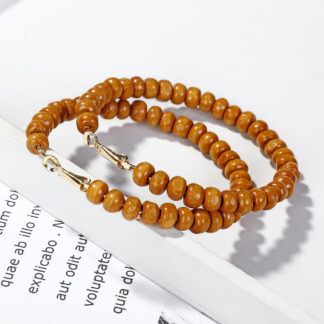 Handmade Ethnic Bamboo Wooden Long Drop Earrings for Women
