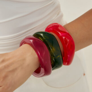 Y2K Boho Colorful Resin Bangles for Women – Trendy Vintage Geometric Bracelets