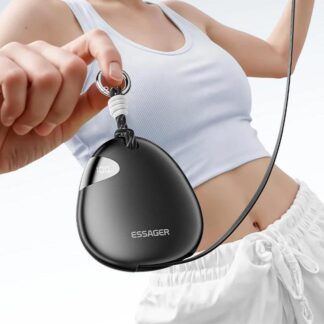 10000mAh Fast-Charge Power Bank with Retractable Cable & Digital Display