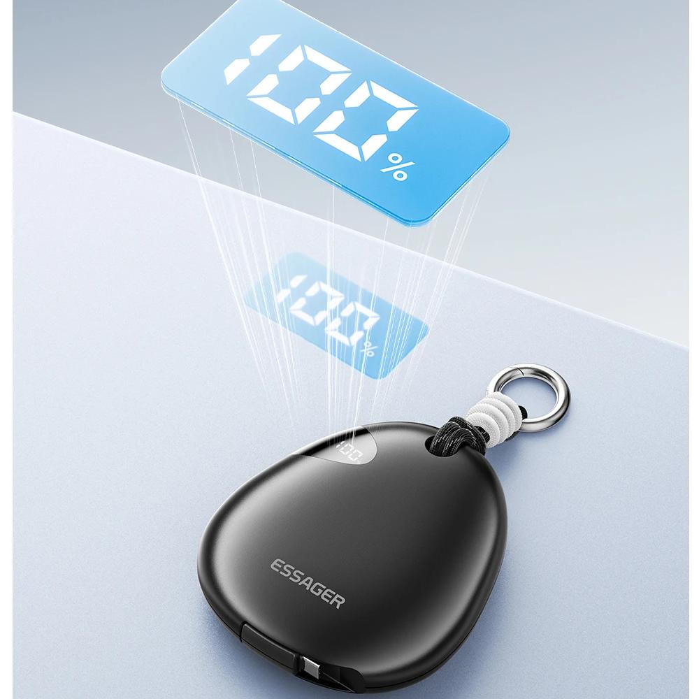10000mAh Fast-Charge Power Bank with Retractable Cable & Digital Display - Image 5