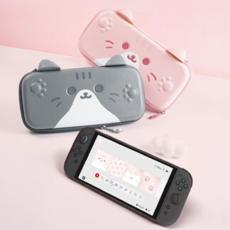 Cat Ear Hard Shell Carrying Case for Switch 2 – Slim Travel Game Holder (7.9")