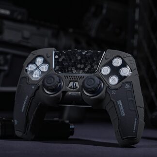 Black Controller Skin Set for PS5 - Protective Cover with Thumb Grips