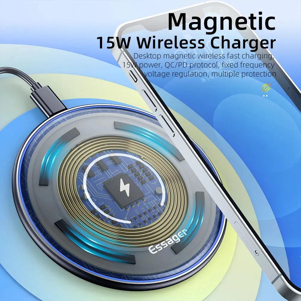 Magnetic 15W Qi Wireless Fast Charger Pad for iPhone & Samsung - Image 3