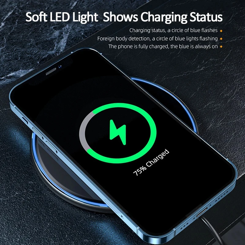 Magnetic 15W Qi Wireless Fast Charger Pad for iPhone & Samsung - Image 4