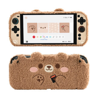 Plush Bear Protective Case for Switch 2 - Console & Joy-Con Grip Cover