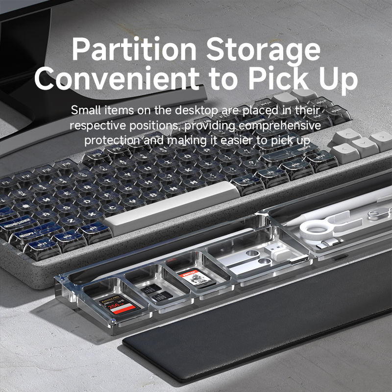 Magnetic Acrylic Ergonomic Wrist Rest with Storage Organizer - Image 2