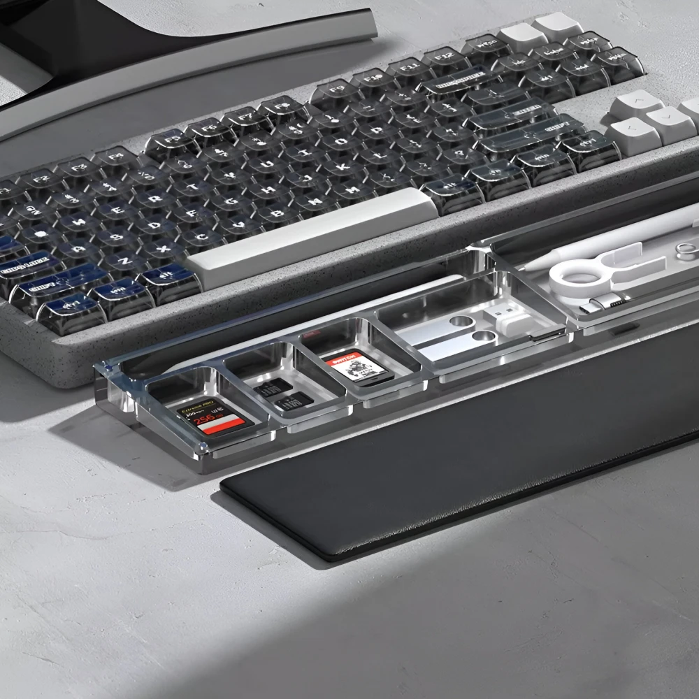 Magnetic Acrylic Ergonomic Wrist Rest with Storage Organizer