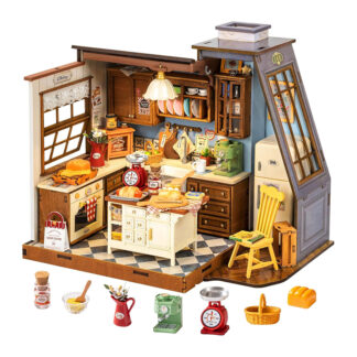 Cozy Baking Kitchen DIY Miniature Dollhouse Kit – Creative Craft Gift