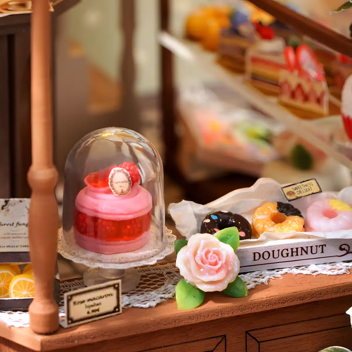 DIY Wooden Duplex Café Miniature House Kit with Music Box - Image 4