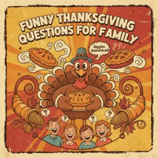 Funny Thanksgiving Questions for Family | Printable Checklist of Hilarious Conversation Starters | Digital Download for Holiday Dinner Fun