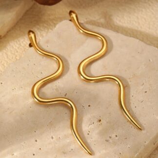 Elegant Snake Design Stainless Steel Stud Earrings for Women