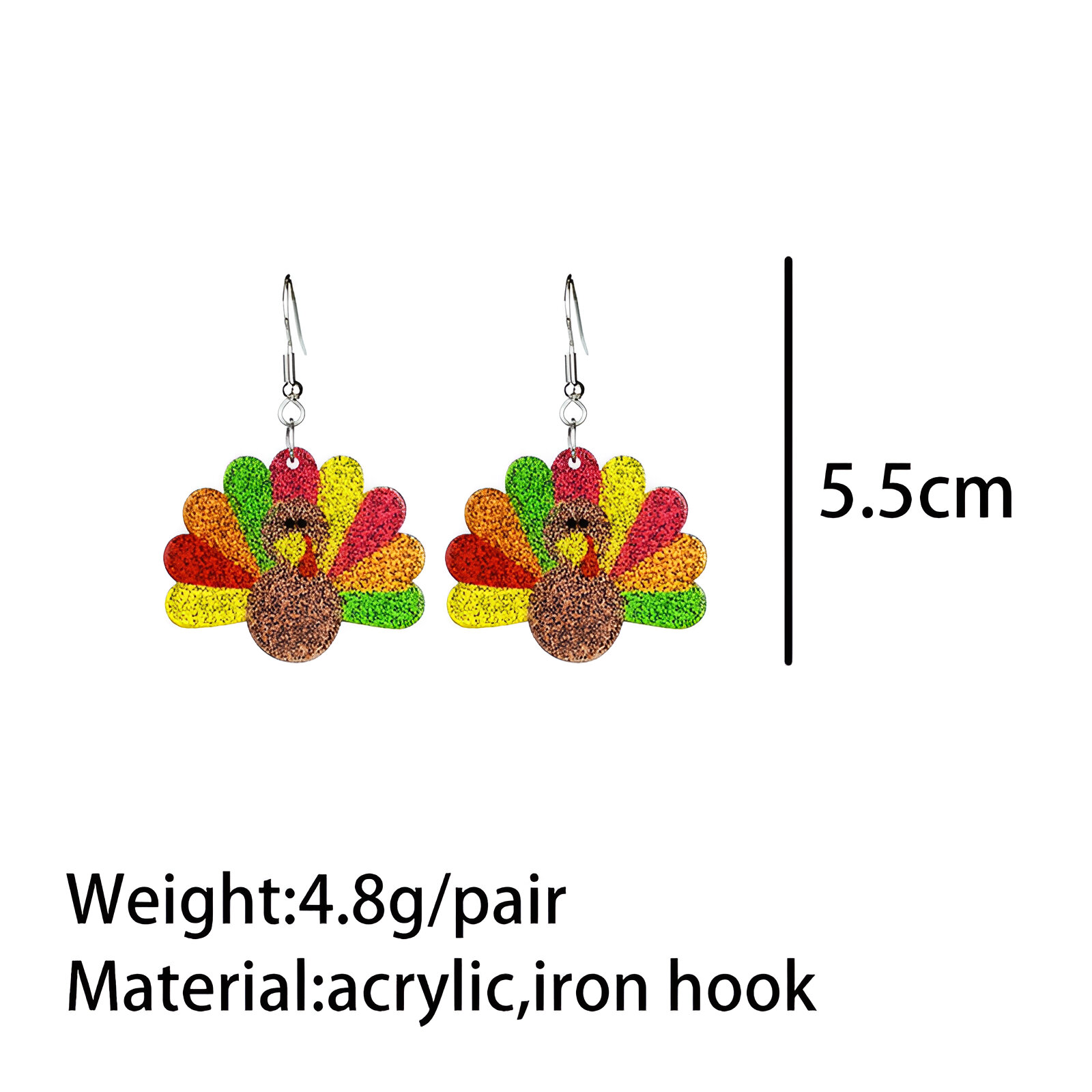 Autumn Thanksgiving Earrings - Turkey, Pumpkin & Sunflower Acrylic Jewelry - Image 6