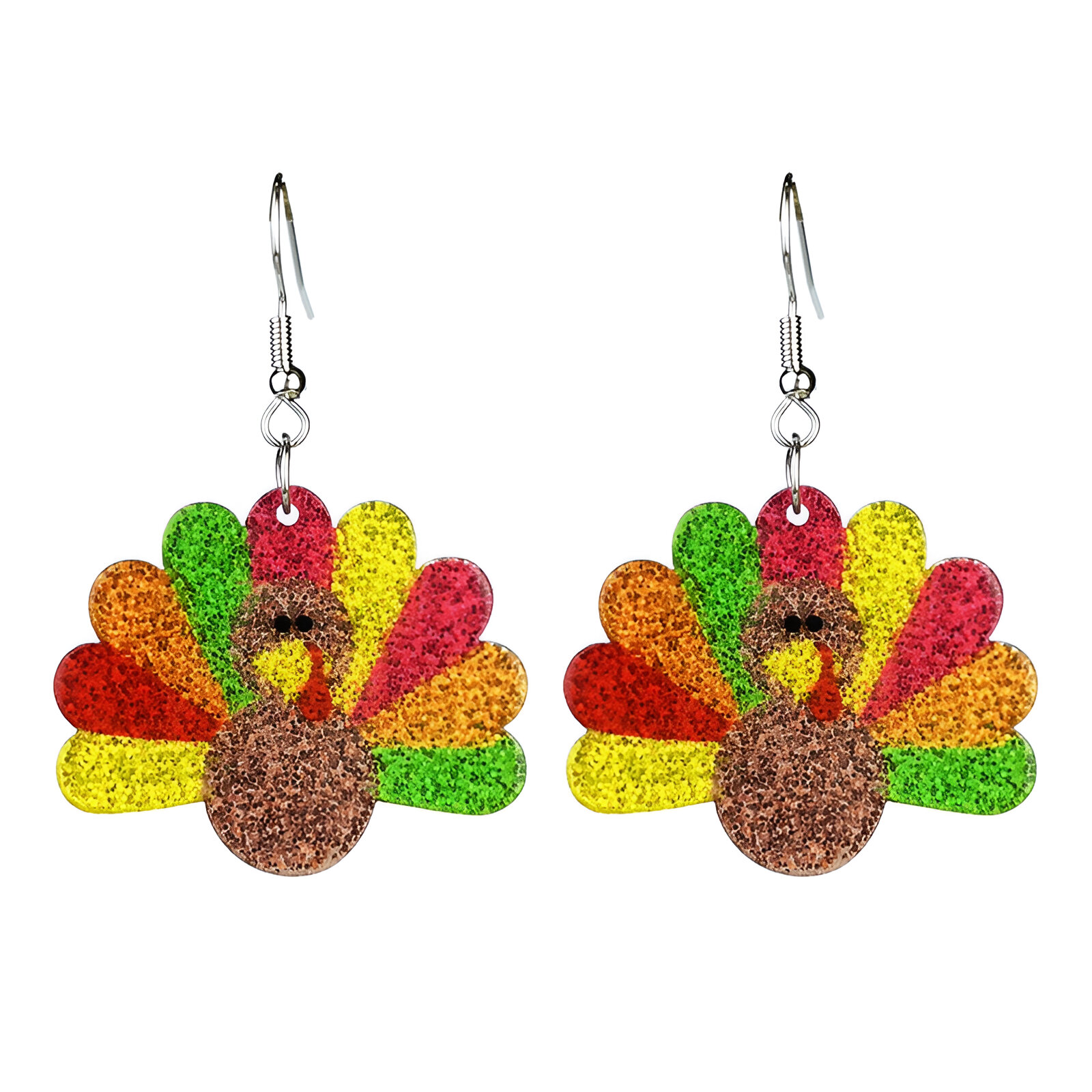 Autumn Thanksgiving Earrings - Turkey, Pumpkin & Sunflower Acrylic Jewelry - Image 3