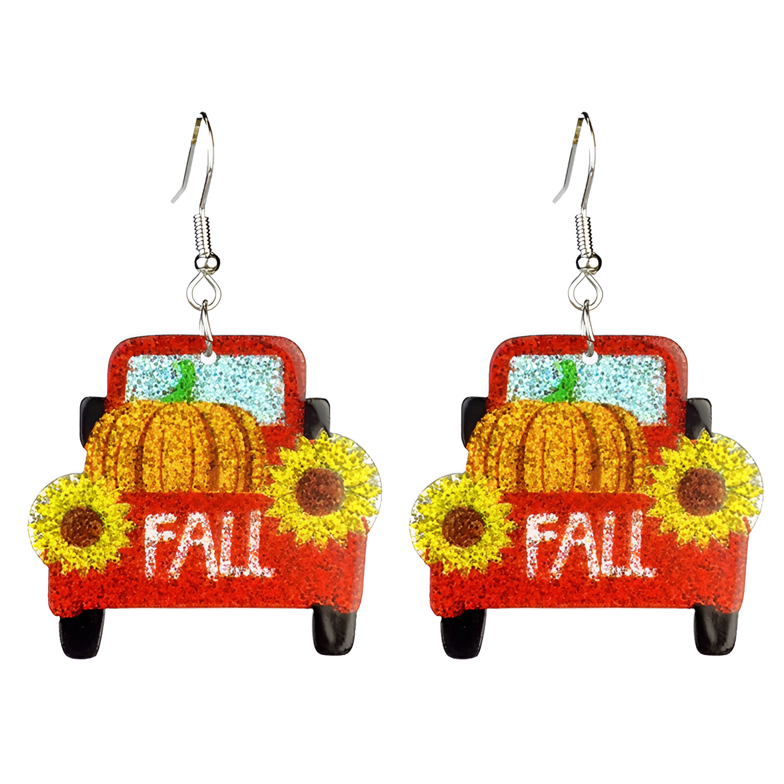 Autumn Thanksgiving Earrings - Turkey, Pumpkin & Sunflower Acrylic Jewelry - Image 4