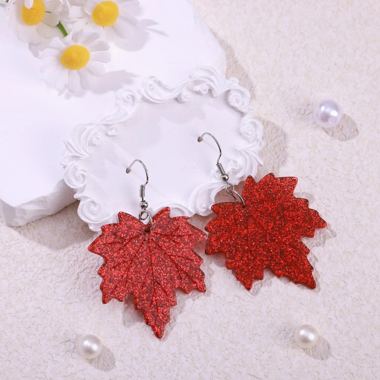Elegant Maple Leaf Earrings - Fall Thanksgiving Jewelry Gifts for Women - Image 4