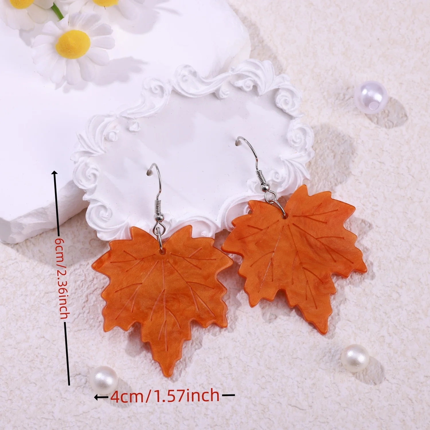 Elegant Maple Leaf Earrings - Fall Thanksgiving Jewelry Gifts for Women - Image 5
