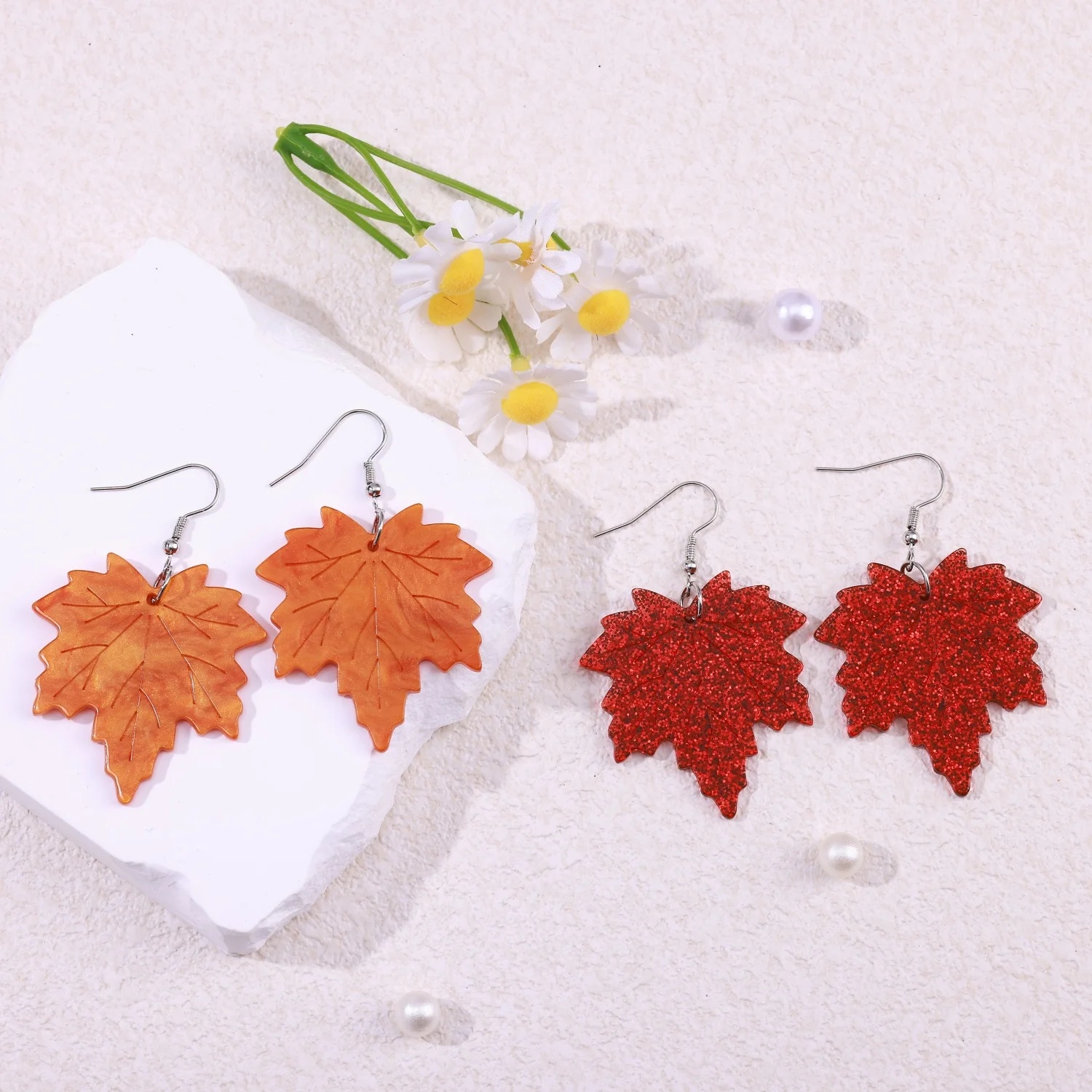 Elegant Maple Leaf Earrings - Fall Thanksgiving Jewelry Gifts for Women - Image 3