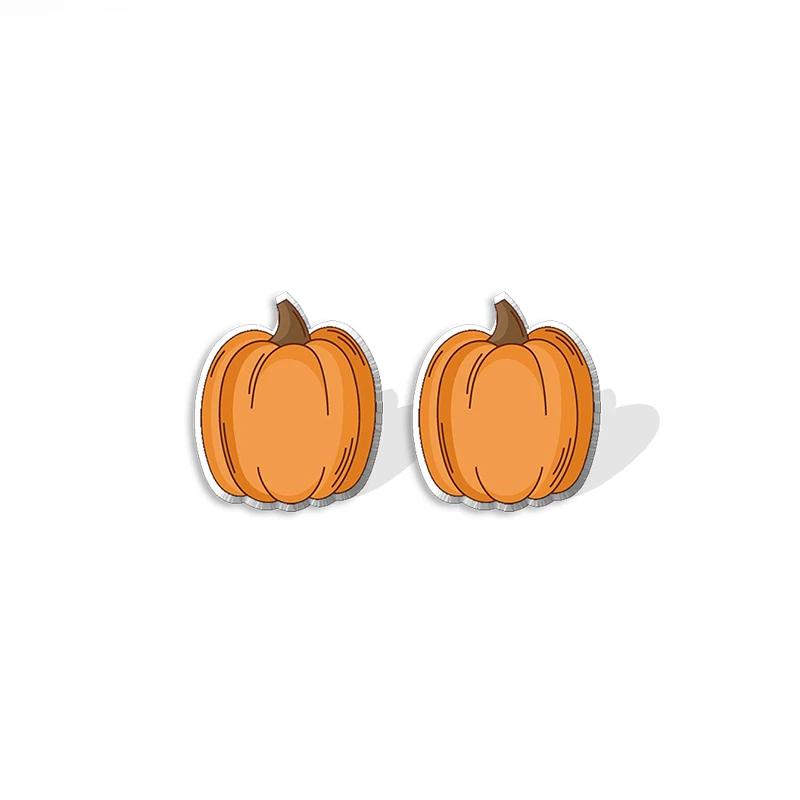 Thanksgiving Pumpkin Pie Acrylic Stud Earrings - Trendy Dessert Jewelry - Image 3