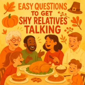 Easy Questions to Get Shy Relatives Talking | Printable Conversation Starter Checklist | Digital Download to Encourage Family Connection and Laughter
