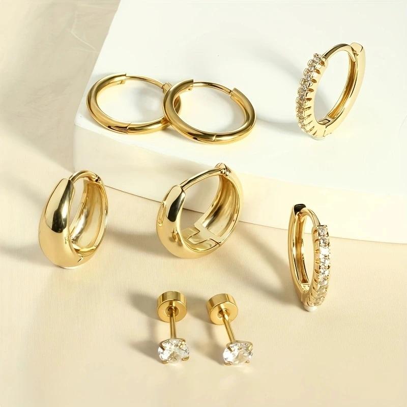 8pcs Hypoallergenic Thick Earrings Cartilage Jewelry Set for Women