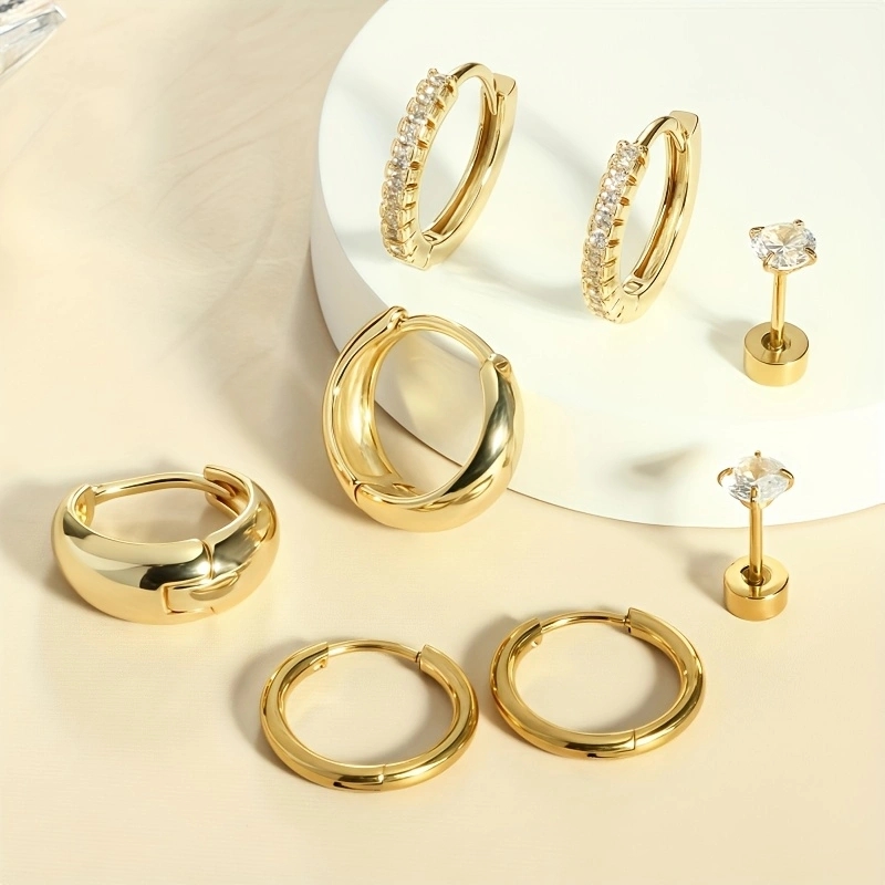 8pcs Hypoallergenic Thick Earrings Cartilage Jewelry Set for Women - Image 2