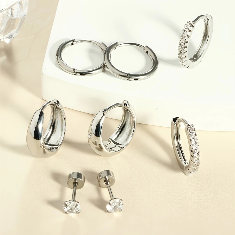 8pcs Hypoallergenic Thick Earrings Cartilage Jewelry Set for Women - Image 5
