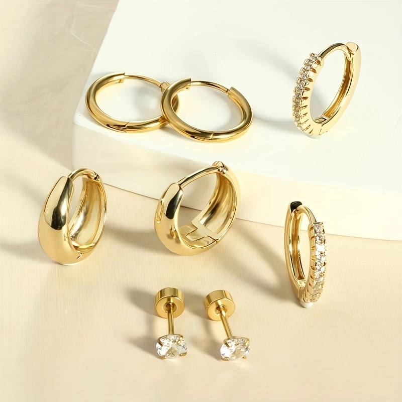 8pcs Hypoallergenic Thick Earrings Cartilage Jewelry Set for Women - Image 4