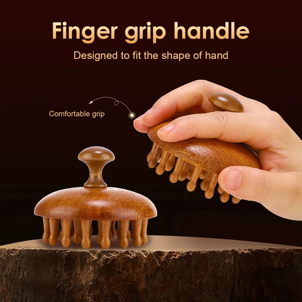 Multi-Functional Natural Sandalwood Massage Comb – Scalp & Body Relaxation Tool - Image 2