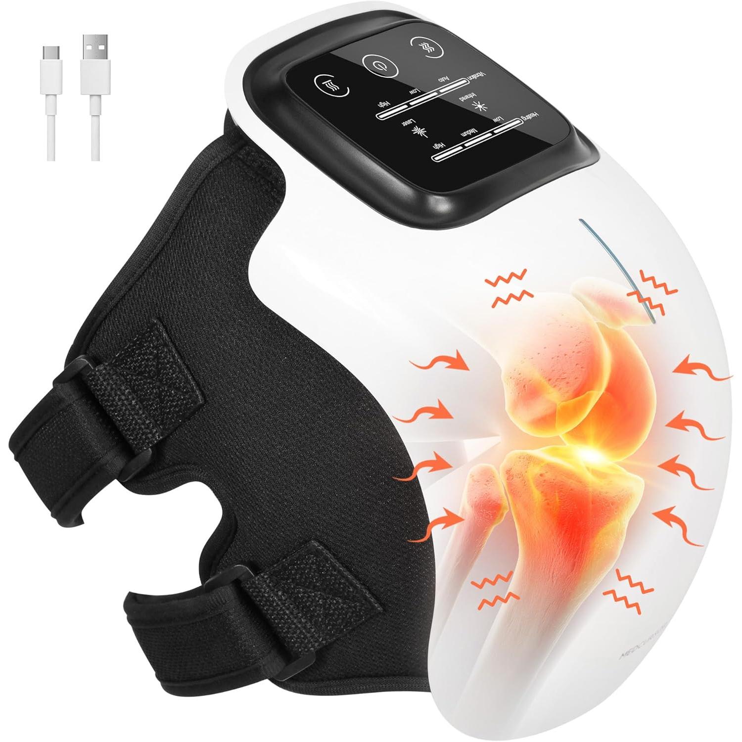 Wireless Heated Knee Massager with Vibration & Adjustable Heat Levels