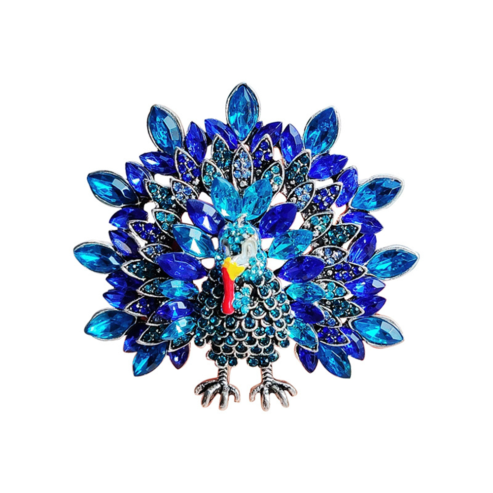 Retro Turkey Brooch with Rhinestones - Creative Thanksgiving Pin - Image 5