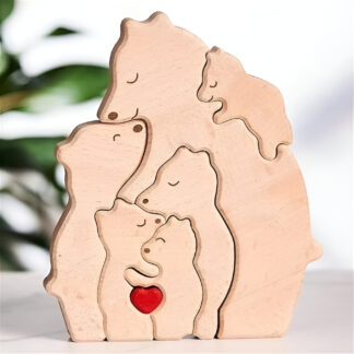 Wooden Bear Family Puzzle – Home Art Gift
