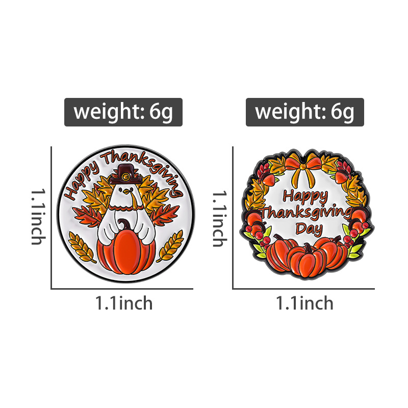 Thanksgiving Day Enamel Pins - Turkey & Pumpkin Brooches for Friends - Image 5